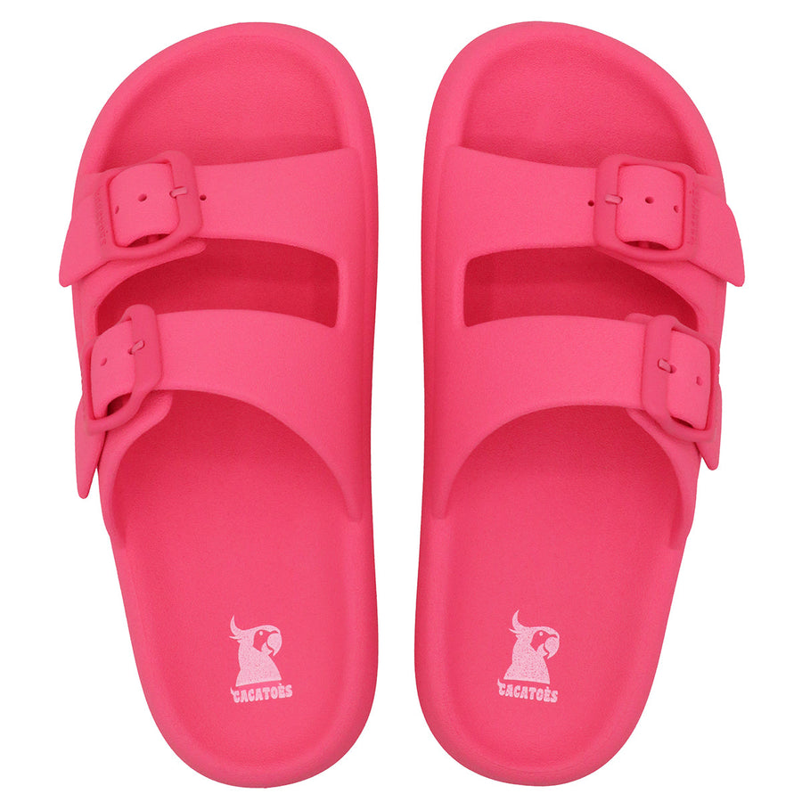 Sandales Cacatoes modèle Jessy Fluo Pink : un design vibrant avec une teinte rose fluo, parfait pour un look estival audacieux et dynamique.